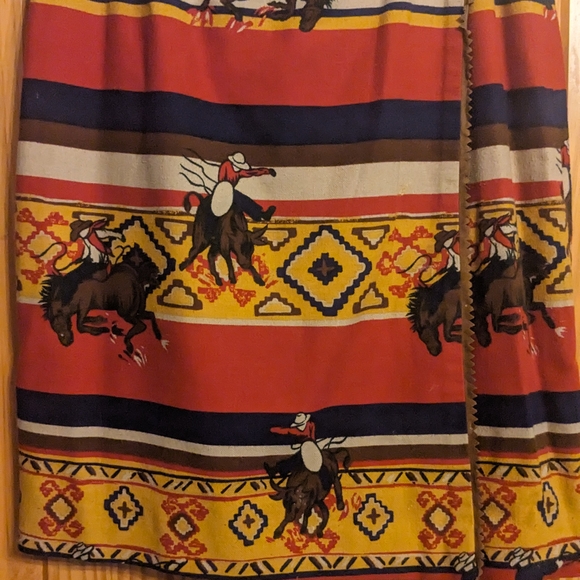 Breeches Dresses & Skirts - Breeches 90's Cowboy Fabric Cotton Mini Wrap Skirt- Size 10